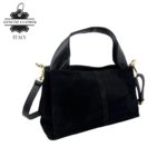 Bolso de Mano en Serraje Italiano con Gran Calidad, Asa Corta y Tira Bandolera en Piel para Mujer - Imagen 4
