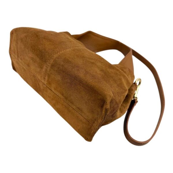 Bolso de Mano en Serraje Italiano con Gran Calidad, Asa Corta y Tira Bandolera en Piel para Mujer - Imagen 10