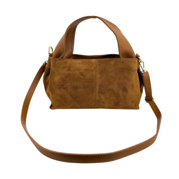 Bolso de Mano en Serraje Italiano con Gran Calidad, Asa Corta y Tira Bandolera en Piel para Mujer - Imagen 7