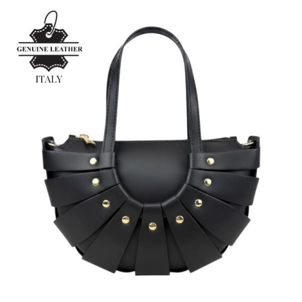 Bolso de Mano en Piel Italiana con Diseño Original y Tachuelas Decorativas para Mujer - Imagen 11
