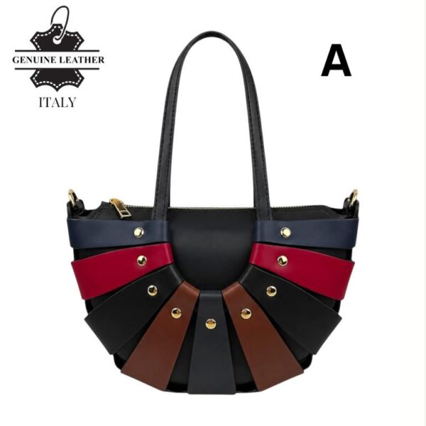 Bolso de Mano en Piel Italiana con Diseño Original y Tachuelas Decorativas para Mujer - Imagen 13