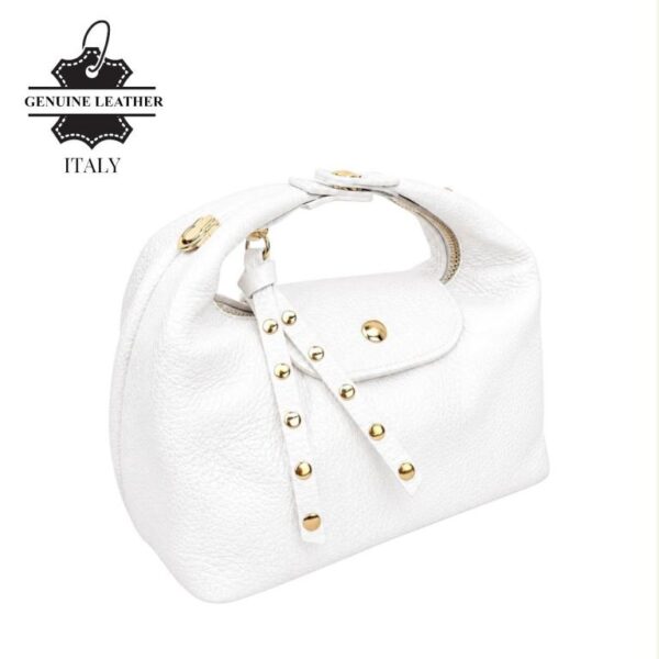 Elegante Bolso de Piel Italiana con Cadena Dorada y Doble Solapa para Mujer - Imagen 7