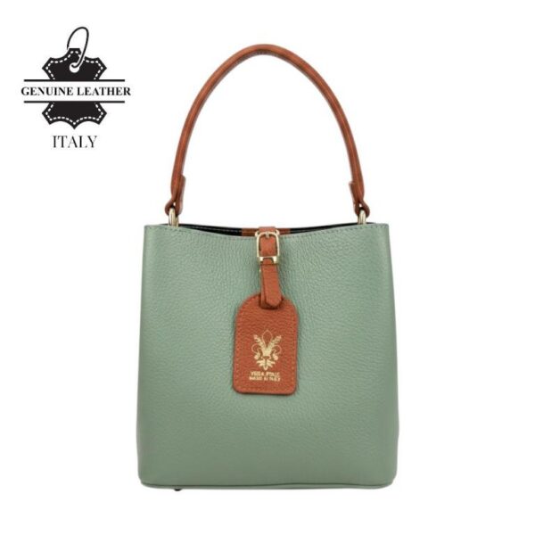 Bolso de Mano Bucket en Piel para Mujer con Frontal Decorativo y Compartimento Trasero - Imagen 4