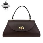 Bolso de Mano en Piel Italiana con Cremalleras Laterales, Solapa Giro y Tira Bandolera para Mujer - Imagen 11