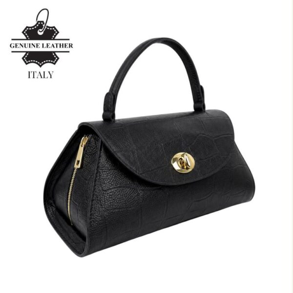 Bolso de Mano en Piel Italiana con Diseño Coco, Cremalleras Laterales y Solapa Giro para Mujer - Imagen 8