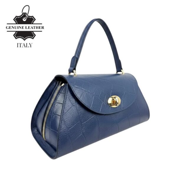 Bolso de Mano en Piel Italiana con Diseño Coco, Cremalleras Laterales y Solapa Giro para Mujer - Imagen 9