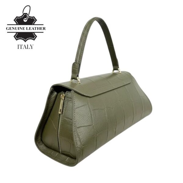 Bolso de Mano en Piel Italiana con Diseño Coco, Cremalleras Laterales y Solapa Giro para Mujer - Imagen 12
