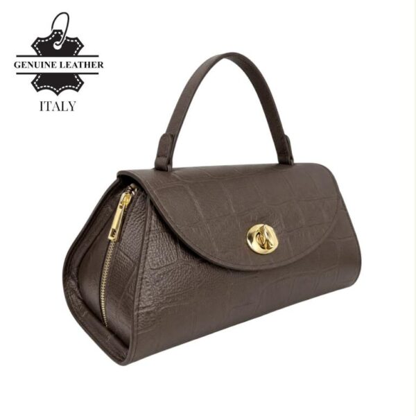 Bolso de Mano en Piel Italiana con Diseño Coco, Cremalleras Laterales y Solapa Giro para Mujer - Imagen 6