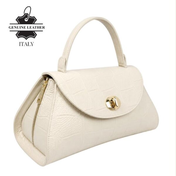 Bolso de Mano en Piel Italiana con Diseño Coco, Cremalleras Laterales y Solapa Giro para Mujer - Imagen 5