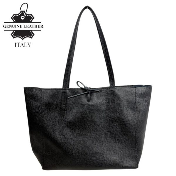 Bolso Shopper Universitario en Piel Italiana para Mujer con 2 Asas Largas y Cremallera - Imagen 9