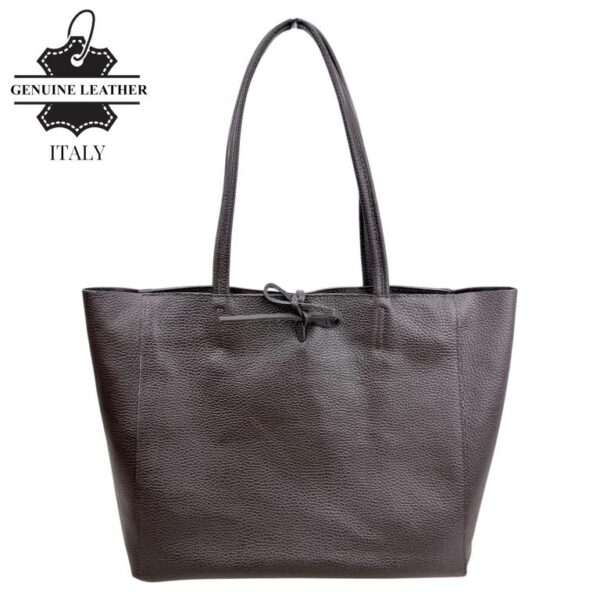 Bolso Shopper Universitario en Piel Italiana para Mujer con 2 Asas Largas y Cremallera - Imagen 12