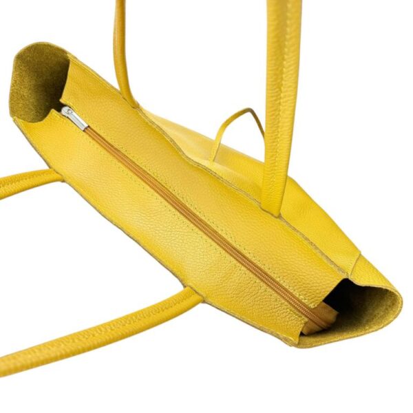 Bolso Shopper Universitario en Piel Italiana para Mujer con 2 Asas Largas y Cremallera - Imagen 13