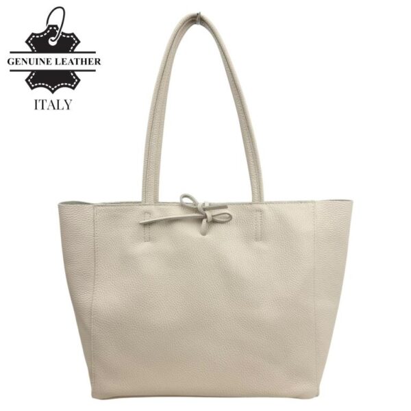 Bolso Shopper Universitario en Piel Italiana para Mujer con 2 Asas Largas y Cremallera - Imagen 4