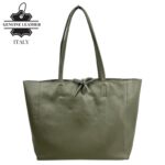 Bolso Shopper Universitario en Piel Italiana para Mujer con 2 Asas Largas y Cremallera - Imagen 5