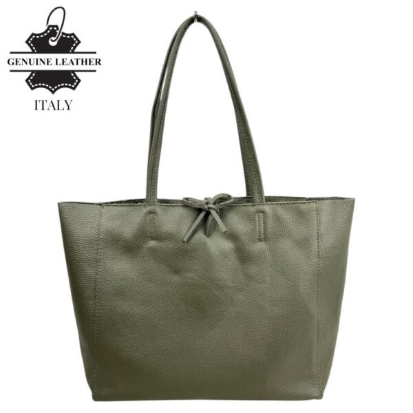 Bolso Shopper Universitario en Piel Italiana para Mujer con 2 Asas Largas y Cremallera - Imagen 5