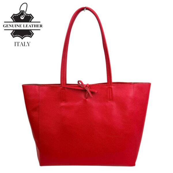 Bolso Shopper Universitario en Piel Italiana para Mujer con 2 Asas Largas y Cremallera - Imagen 6