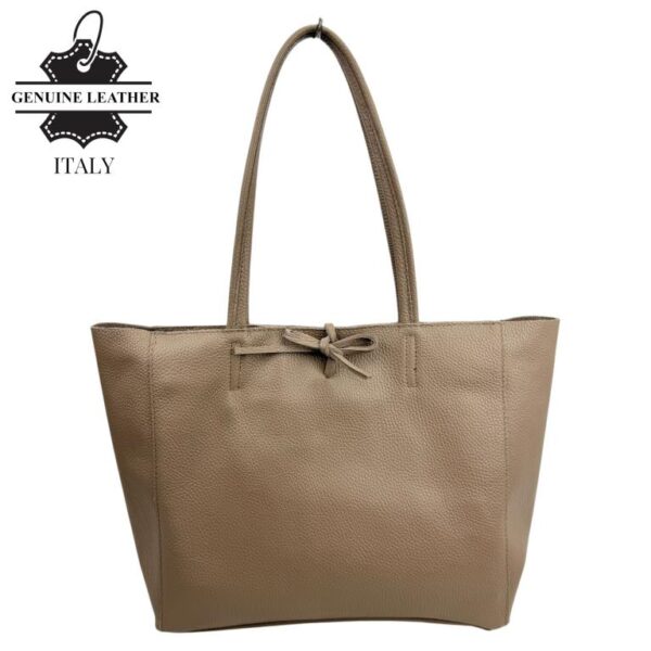 Bolso Shopper Universitario en Piel Italiana para Mujer con 2 Asas Largas y Cremallera - Imagen 7