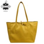 Bolso Shopper Universitario en Piel Italiana para Mujer con 2 Asas Largas y Cremallera