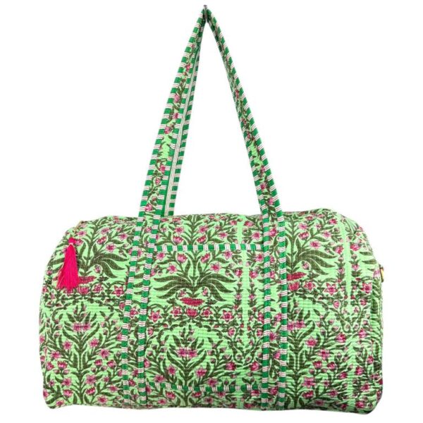 Bolso de Viaje Acolchado Algodón para Mujer con Asas Largas y Cremallera - Imagen 7