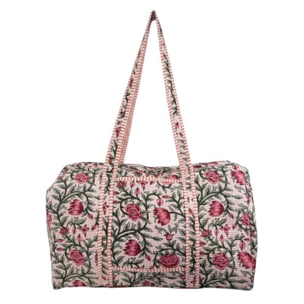 Bolso de Viaje Acolchado Algodón para Mujer con Asas Largas y Cremallera - Imagen 7