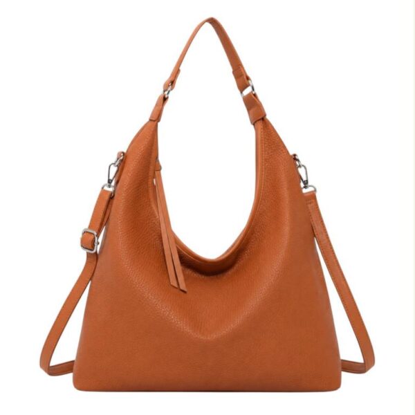 Bolso de Hombro Sintético tipo Hobo para Mujer con Cremalleras Largas y Bolsillo Trasero - Imagen 5