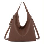 Bolso de Hombro Sintético tipo Hobo para Mujer con Cremalleras Largas y Bolsillo Trasero - Imagen 7