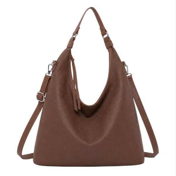 Bolso de Hombro Sintético tipo Hobo para Mujer con Cremalleras Largas y Bolsillo Trasero - Imagen 7