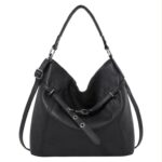 Amplio Bolso de Hombro Sintético tipo Hobo con Cinturón de Enganche Frontal para Mujer - Imagen 4