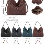 Amplio Bolso de Hombro Sintético tipo Hobo con Cinturón de Enganche Frontal para Mujer