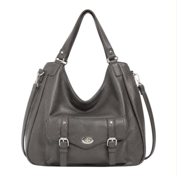 Bolso de Hombro Sintético Hobo con Solapa de Giro Frontal y Gran Capacidad para Mujer - Imagen 3