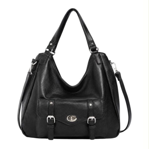 Bolso de Hombro Sintético Hobo con Solapa de Giro Frontal y Gran Capacidad para Mujer - Imagen 5