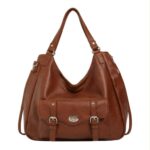 Bolso de Hombro Sintético Hobo con Solapa de Giro Frontal y Gran Capacidad para Mujer - Imagen 7