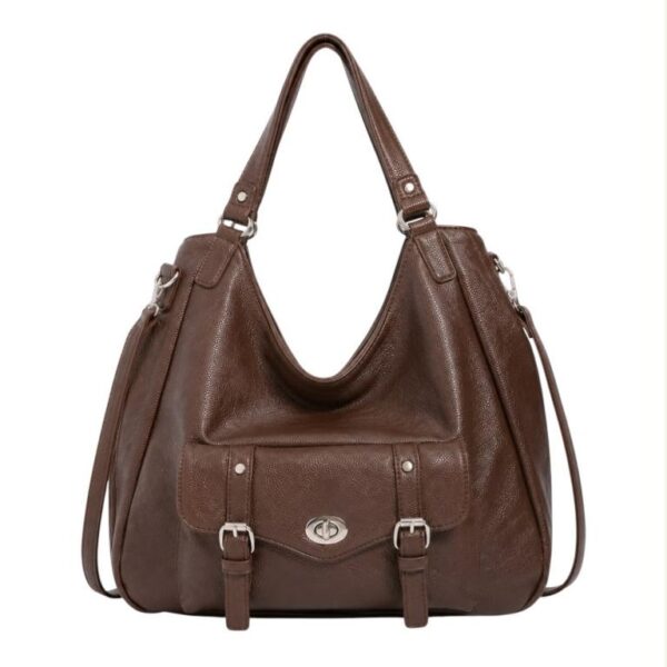 Bolso de Hombro Sintético Hobo con Solapa de Giro Frontal y Gran Capacidad para Mujer - Imagen 2