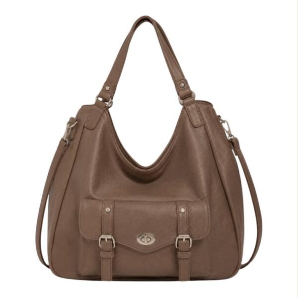 Bolso de Hombro Sintético Hobo con Solapa de Giro Frontal y Gran Capacidad para Mujer - Imagen 4