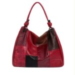 Bolso de Hombro Sintético tipo Hobo con Diseño Patchwork y Bolsillo Trasero para Mujer - Imagen 8