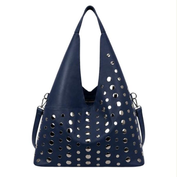 Bolso de Hombro Sintético con Tachuelas Decorativas Frontales y Compartimentos Exteriores - Imagen 6