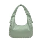 Bolso de Hombro Sintético Medialuna con Tachuelas Frontales, Bolsillo Trasero y Cremallera para Mujer - Imagen 5