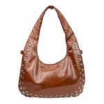 Bolso de Hombro Sintético Medialuna con Tachuelas Frontales, Bolsillo Trasero y Cremallera para Mujer - Imagen 6