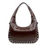 Bolso de Hombro Sintético Medialuna con Tachuelas Frontales, Bolsillo Trasero y Cremallera para Mujer - Imagen 10