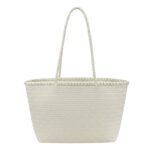 Bolso de Hombro Sintético Grande para Mujer con Diseño Trenzado, Tira Bandolera y Cremallera - Imagen 8