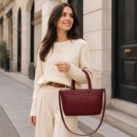 Bolso de Mano Sintético Pequeño para Mujer con Diseño Trenzado, Tira Bandolera y Cremallera