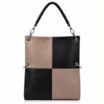 Amplio Bolso de Mano Sintético con Diseño de Cuadrados y Bolsillo Trasero Vertical para Mujer - Imagen 8
