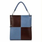 Amplio Bolso de Mano Sintético con Diseño de Cuadrados y Bolsillo Trasero Vertical para Mujer - Imagen 9