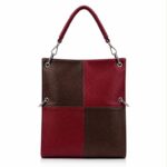 Amplio Bolso de Mano Sintético con Diseño de Cuadrados y Bolsillo Trasero Vertical para Mujer - Imagen 6