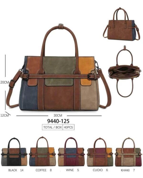 Bolso de Mano Sintético tipo Maletín con Diseño Multicolor y Frontal Decorativo Mujer - Imagen 7