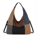 Bolso de Hombro Sintético tipo Hobo con Diseño Cuadrados Colores y Bolsillos Internos - Imagen 4