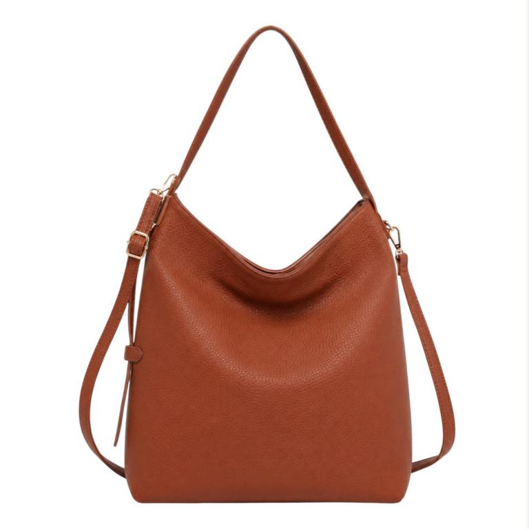 CG9540-160-Camel Bolso de Hombro Sintético tipo Hobo con Lateral Decorativo y Bolsillo Trasero para Mujer - Imagen 1