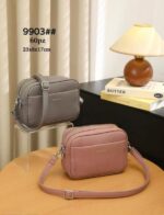 Bolso Bandolera Sintético Maxfly con Botón Frontal y 2 Cremalleras Principales de Mujer