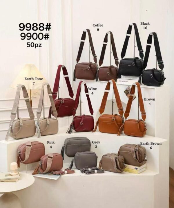 Juego 2 Bolsos Bandolera Maxfly de Mujer con Flecos Decorativos en la Cremallera y Gran Calidad - Imagen 2