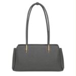 Bolso de Hombro Sintético tipo Bowling con Cremallera y 3 Compartimentos Internos para Mujer